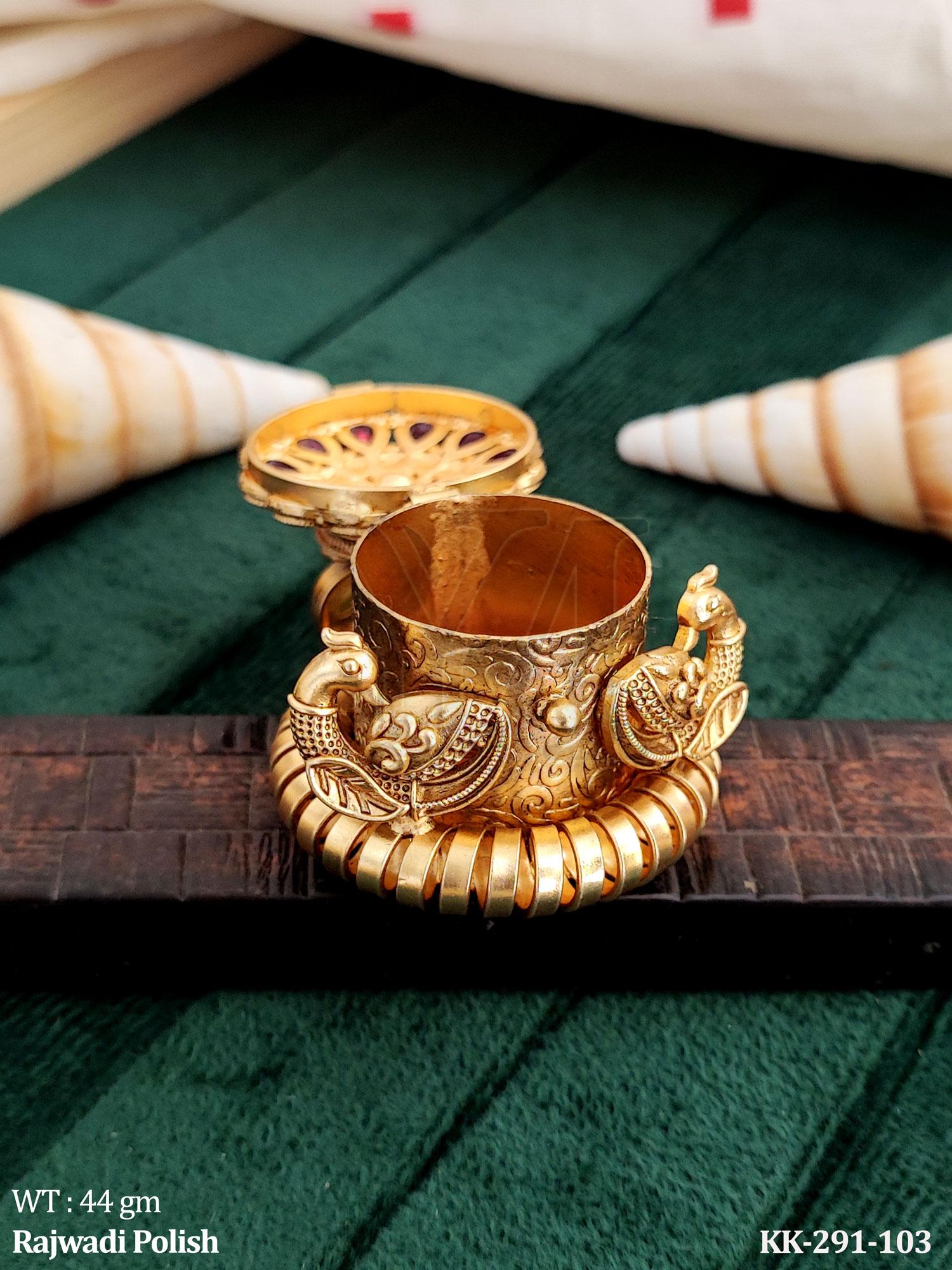 Rajwadi Polish Peacock Sindoor Box