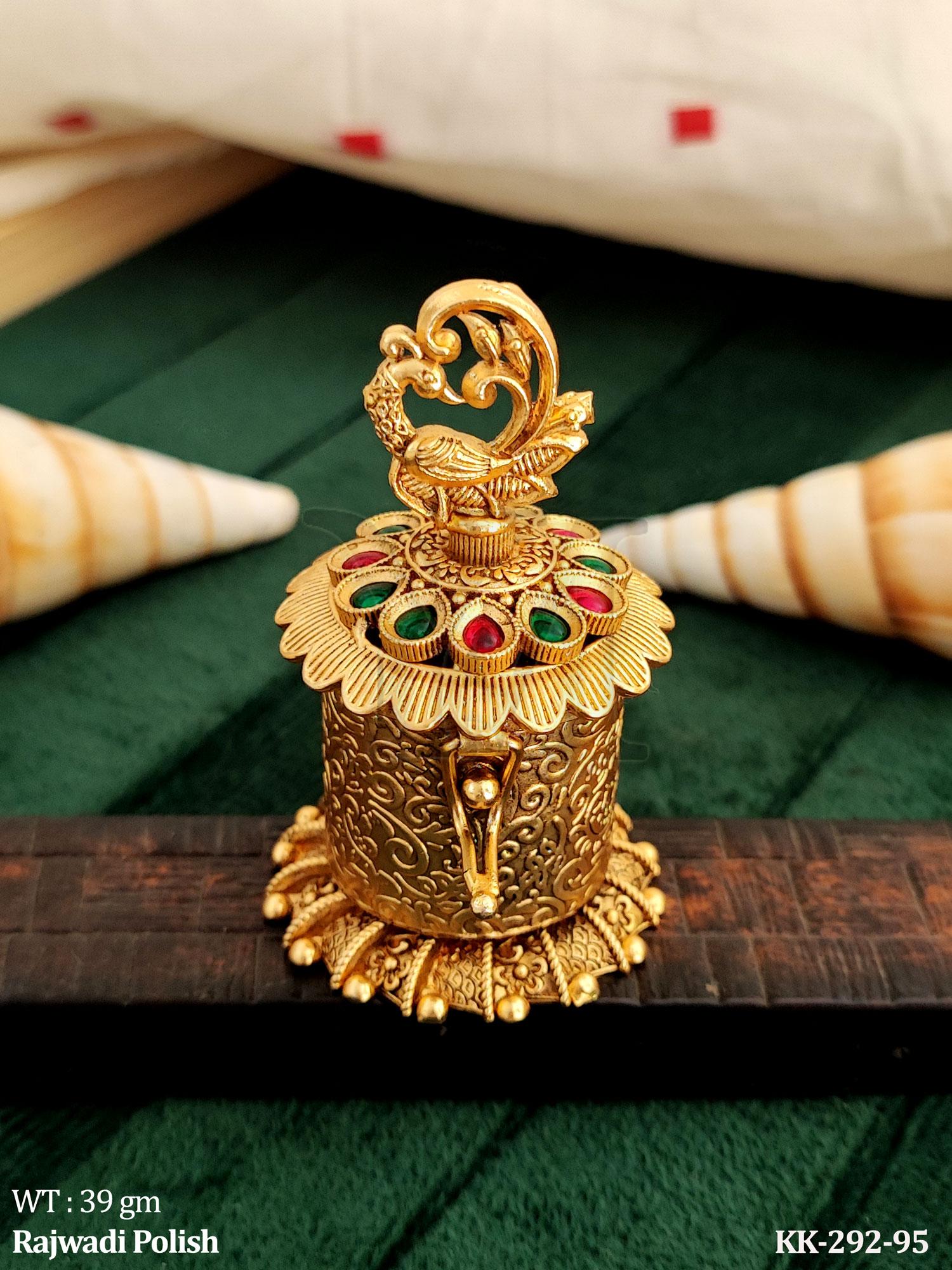 Rajwadi Polish Peacock Top Sindoor Box