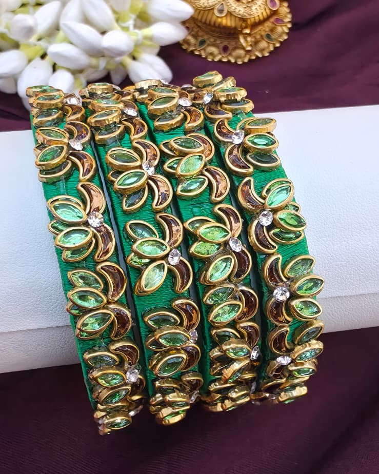 Green Lotus Bangles