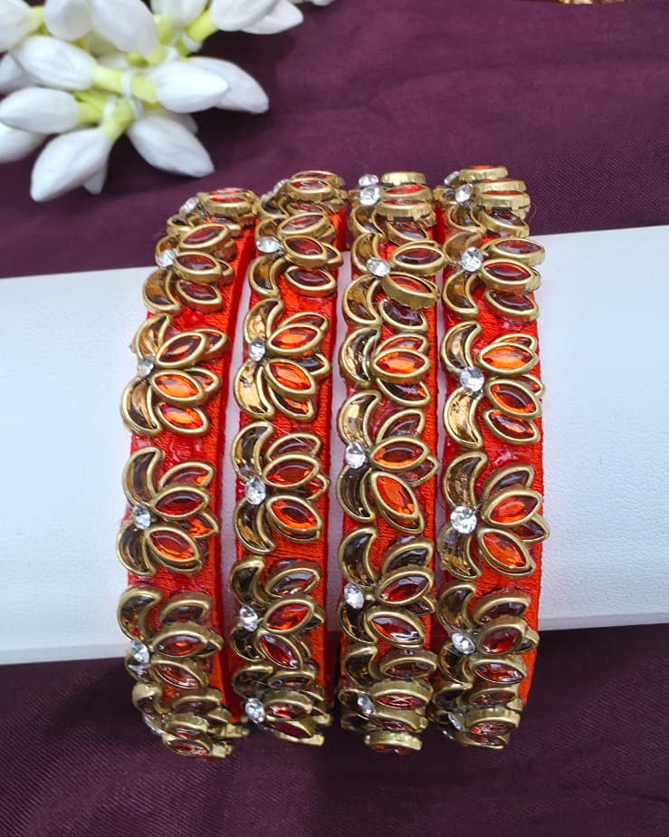 Orange Lotus Bangles