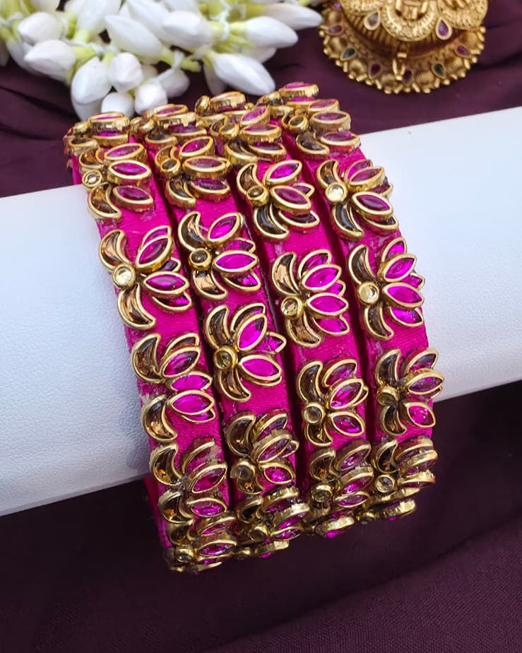 Pink Lotus Bangles