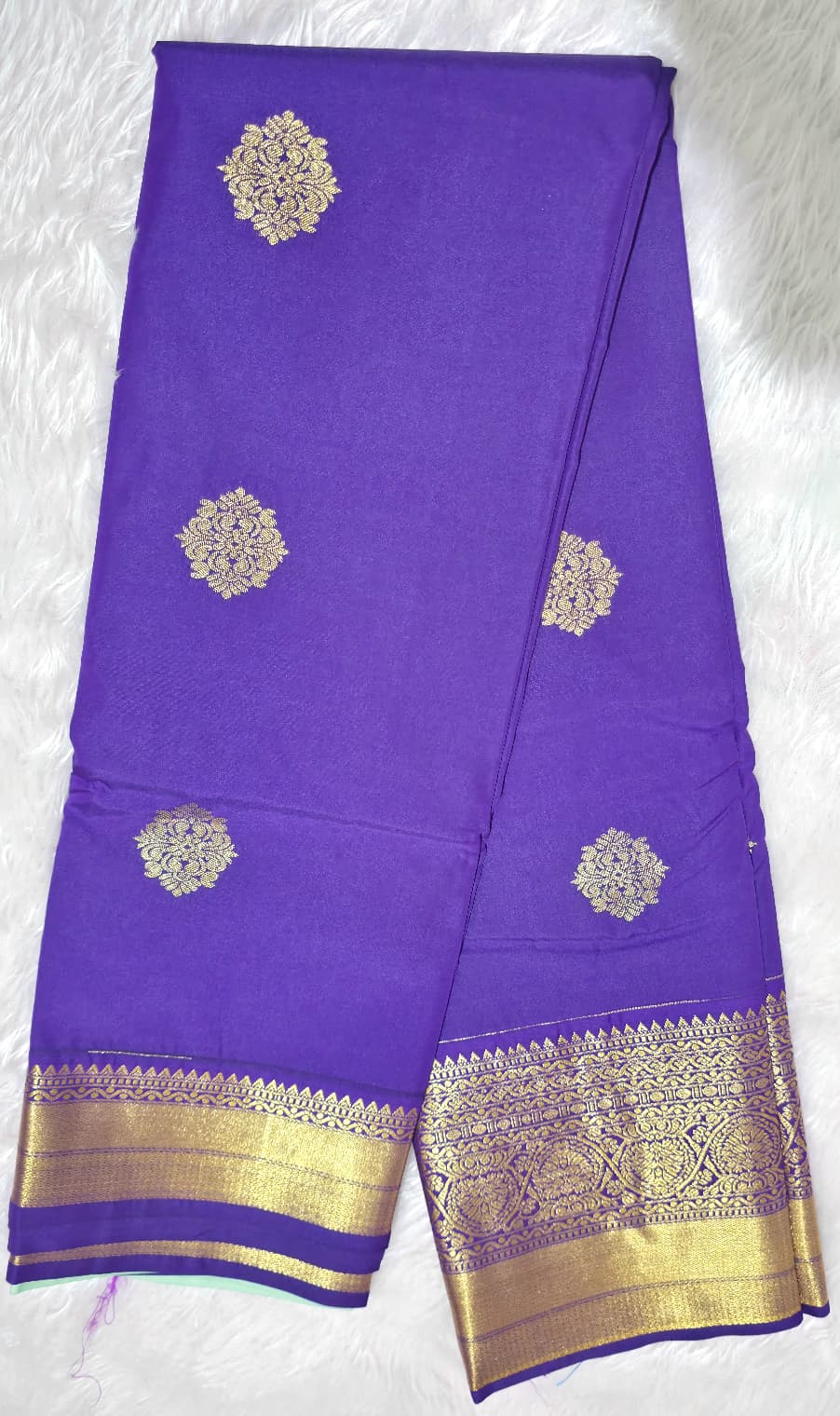 Purple Kanjivaram Semi Silk Saree