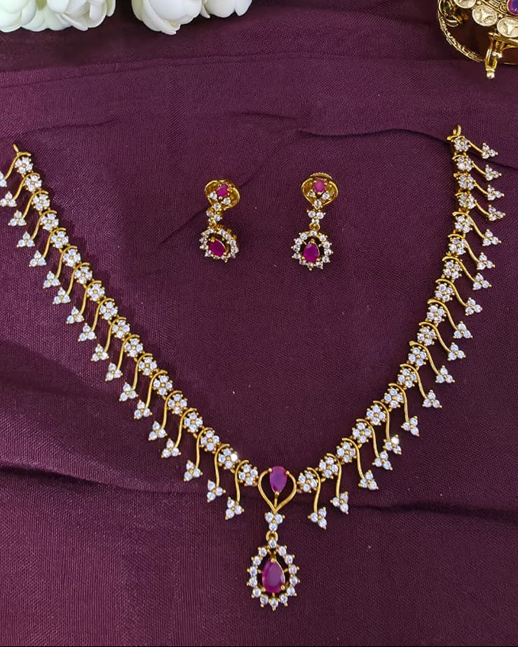 Floral AD Neckpiece with Earring