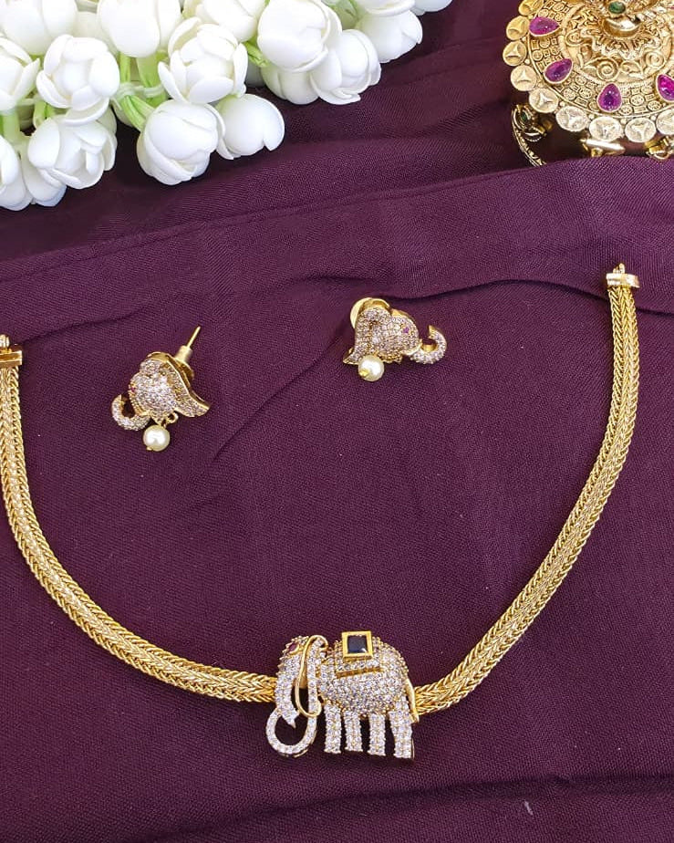 Gold Elephant Necklace