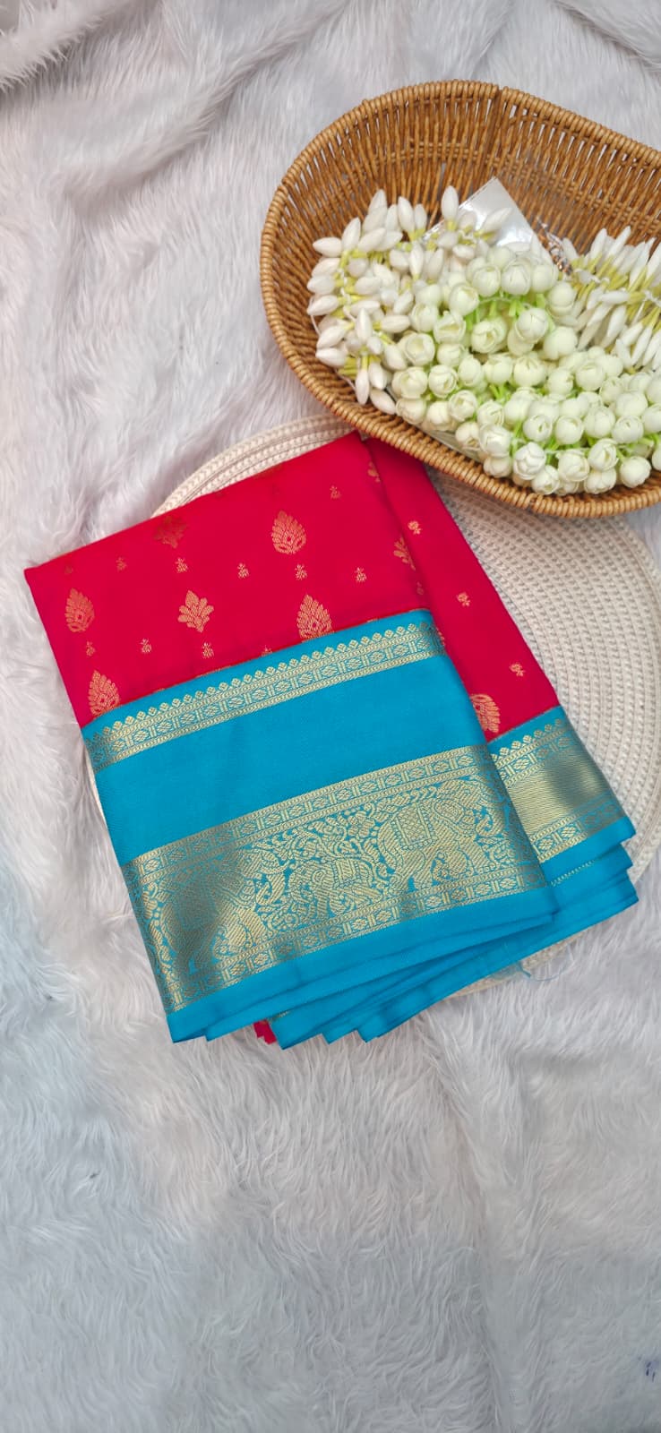 Kanjivaram semi-silk saree