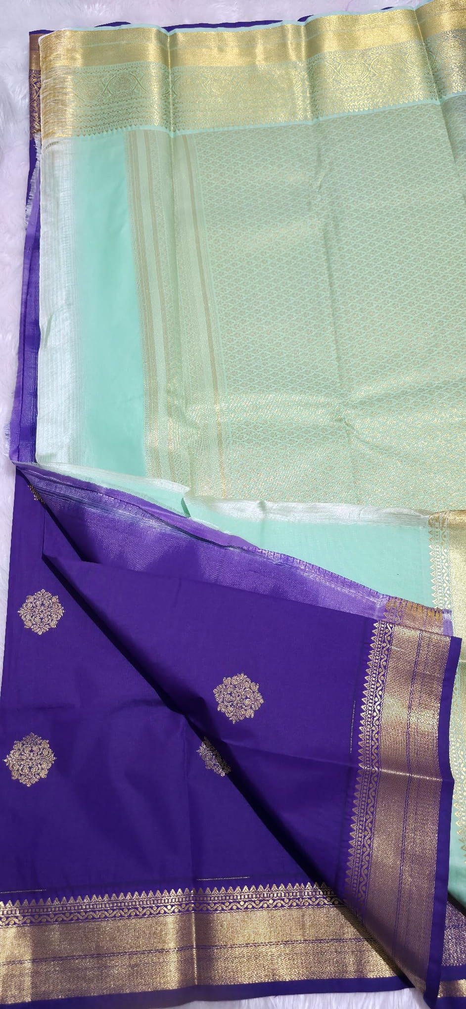Purple Kanjivaram Semi Silk Saree