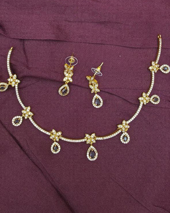 Deep purple Elegant Necklace Set with Earrings