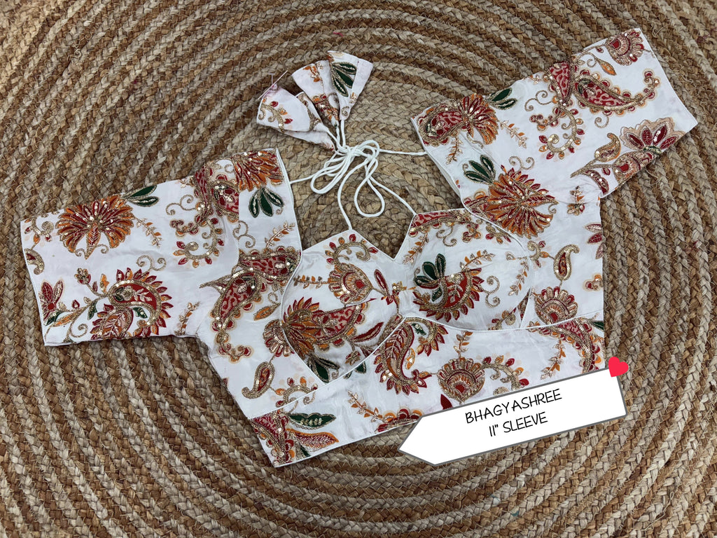 Designer Blouse – 1" Sleeve | XL (34–40 Bust)