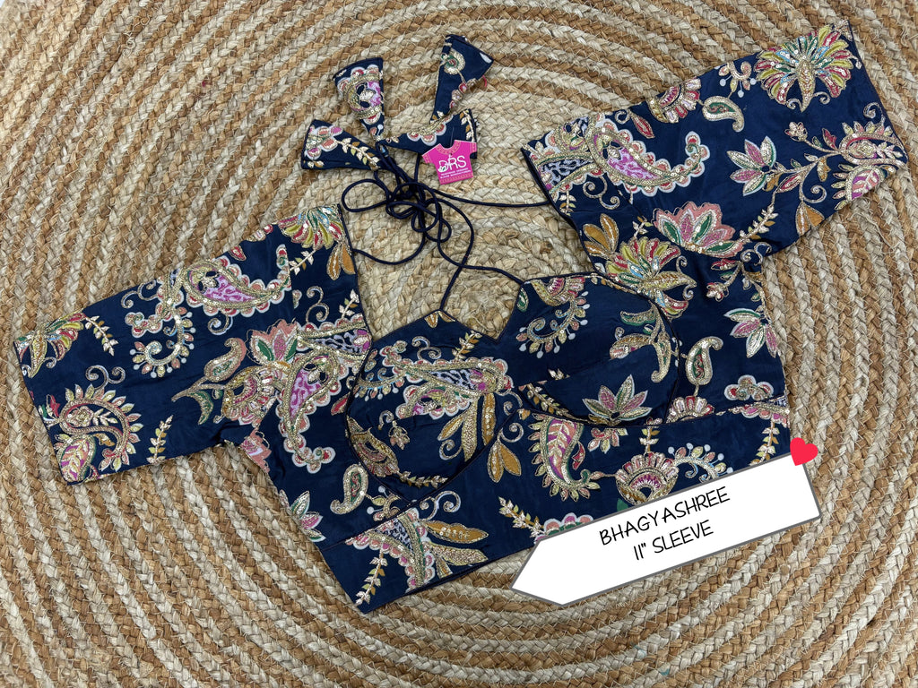 Designer Blouse – 1" Sleeve | XL (34–40 Bust)
