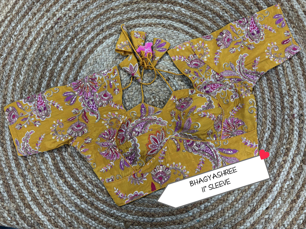 Designer Blouse – 1" Sleeve | XL (34–40 Bust)