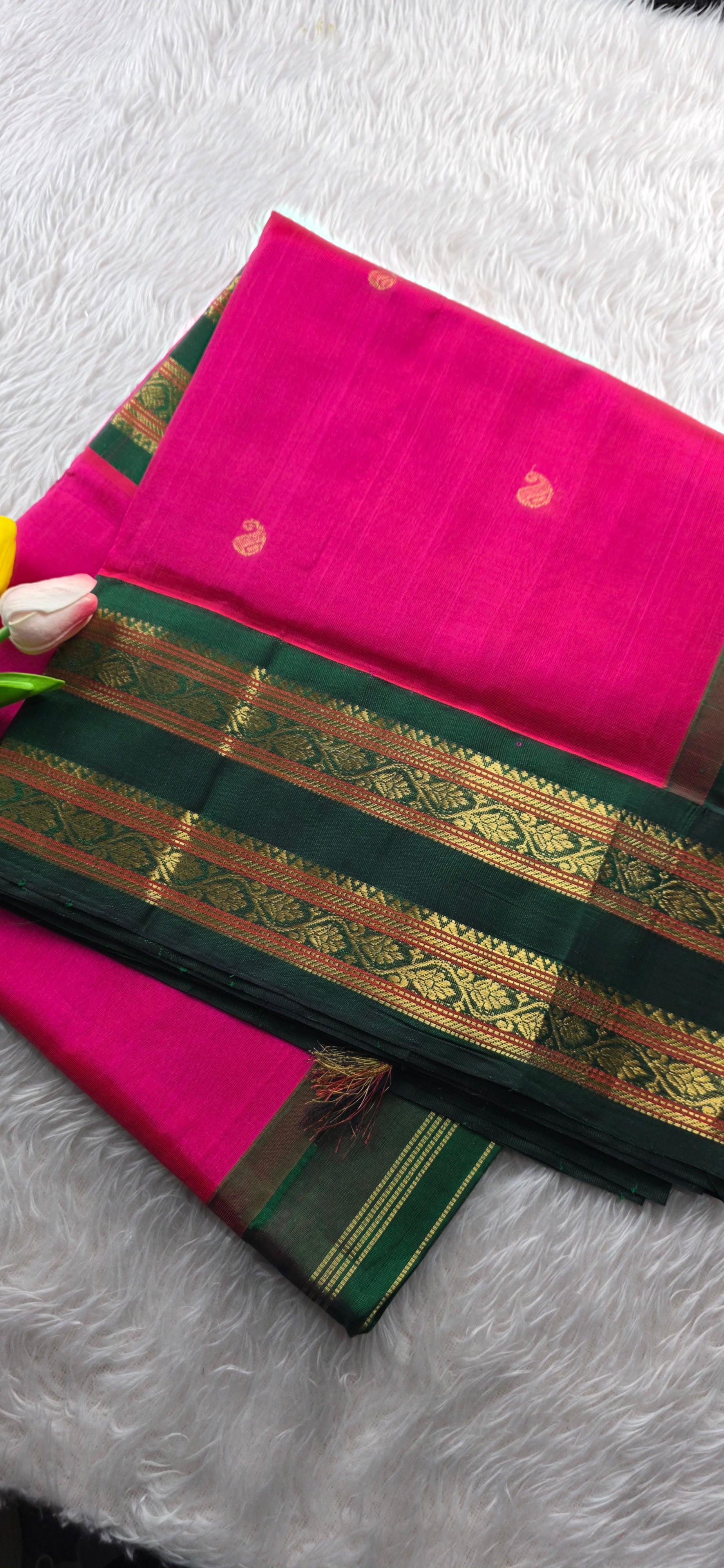 Handwoven pure kanjivaram silk cotton saree