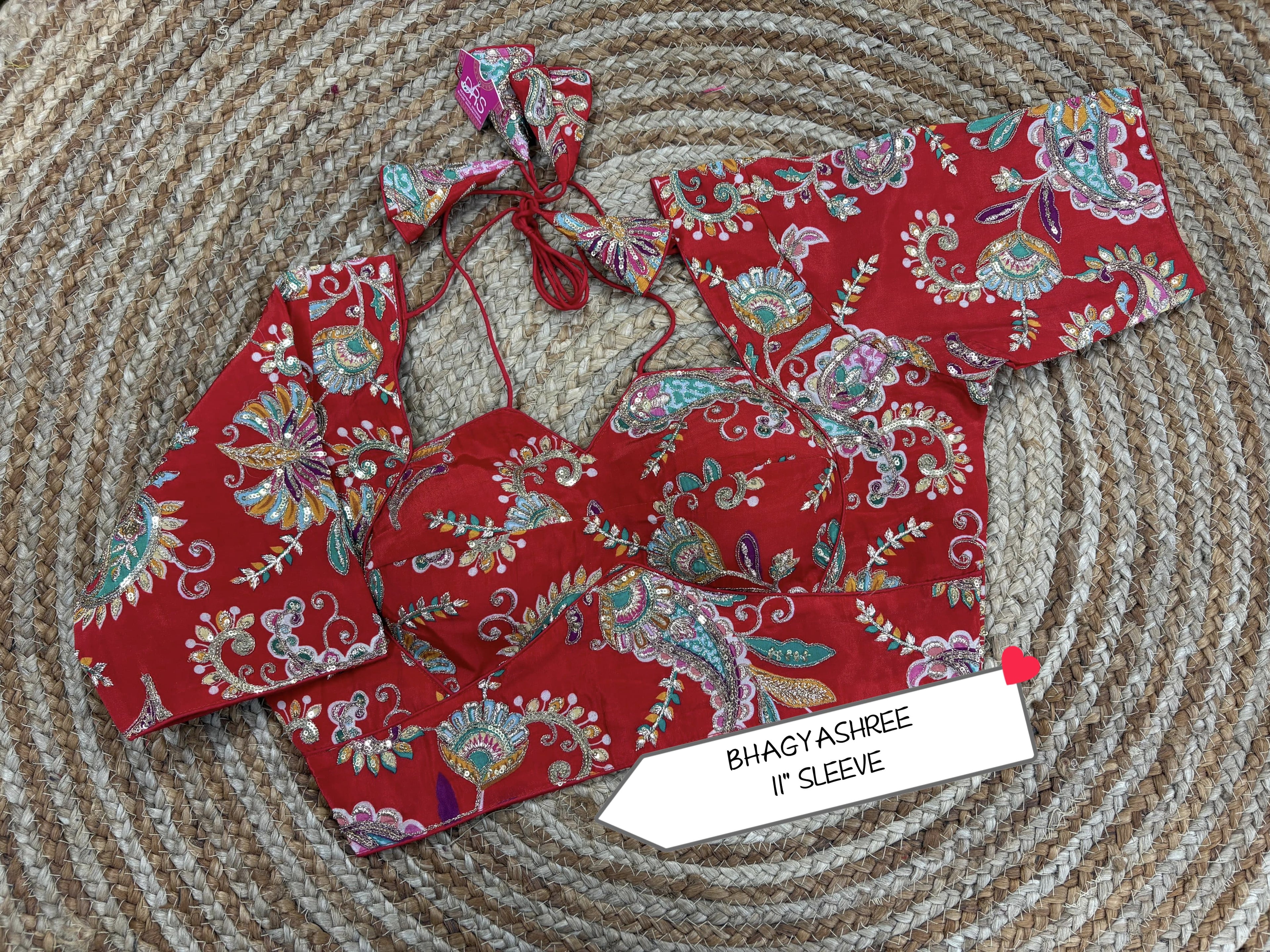 Designer Blouse – 1" Sleeve | XL (34–40 Bust)