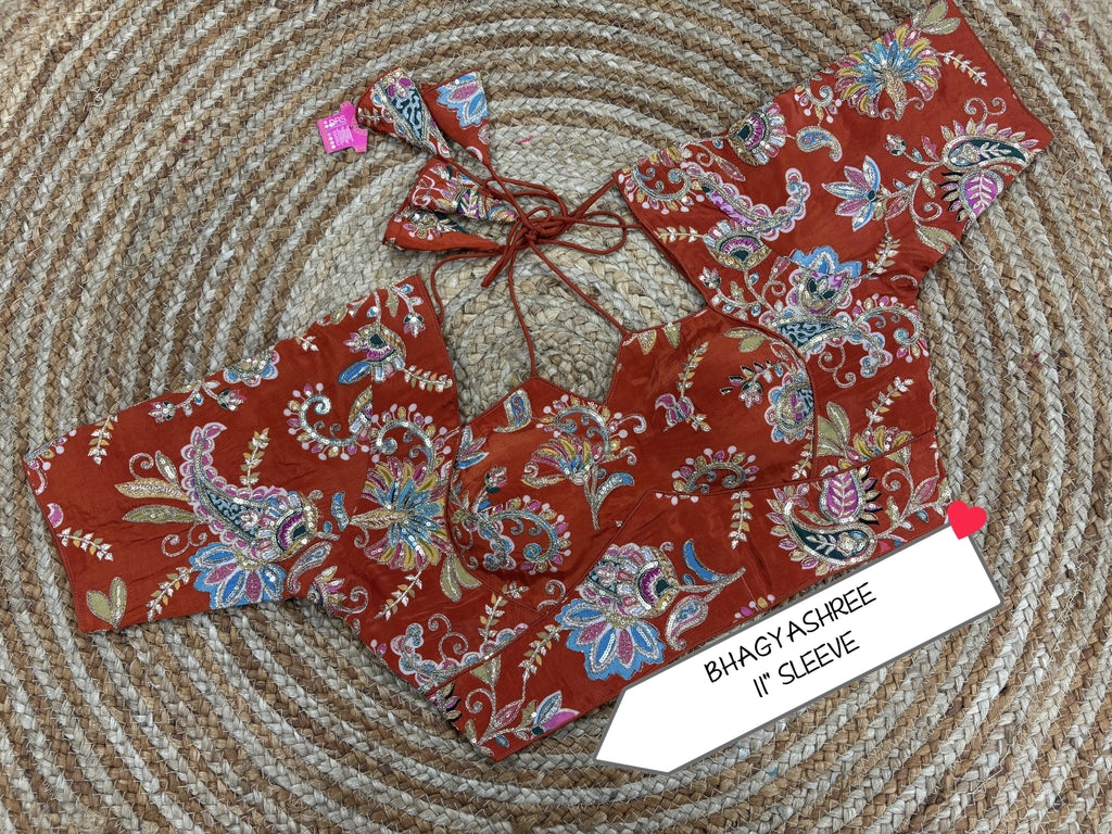 Designer Blouse – 1" Sleeve | XL (34–40 Bust)