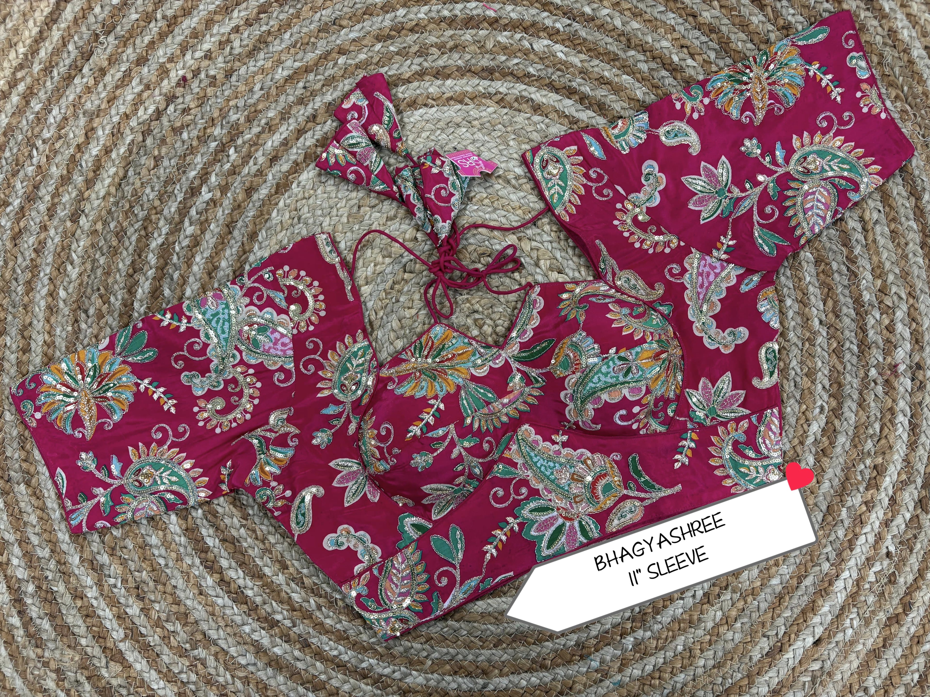 Designer Blouse – 1" Sleeve | XL (34–40 Bust)