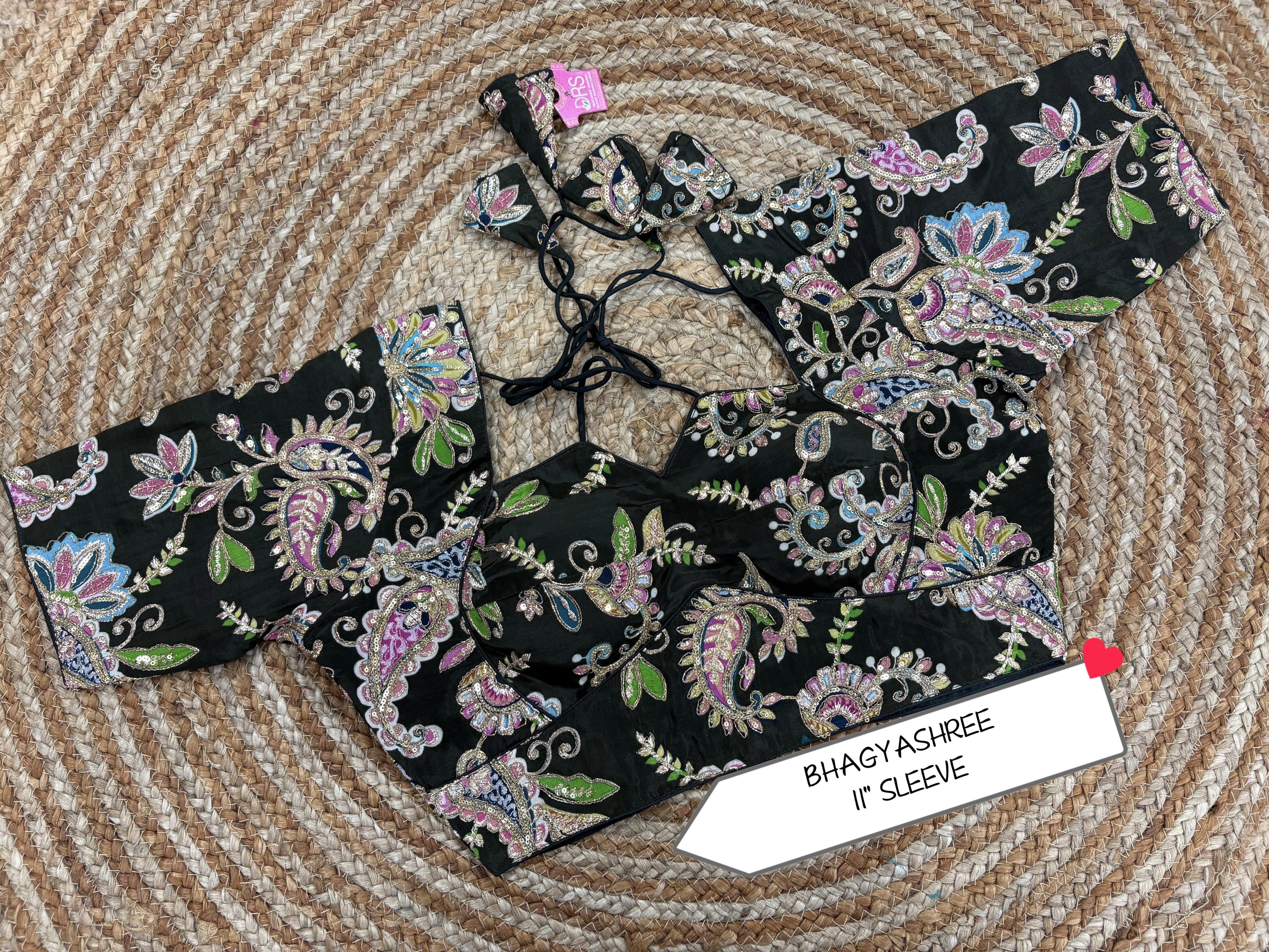 Designer Blouse – 1" Sleeve | XL (34–40 Bust)