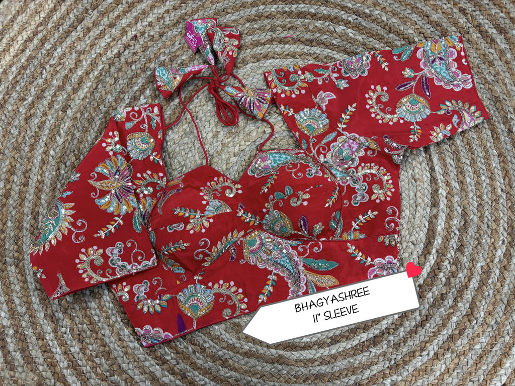 Designer Blouse – 1" Sleeve | XL (34–40 Bust)