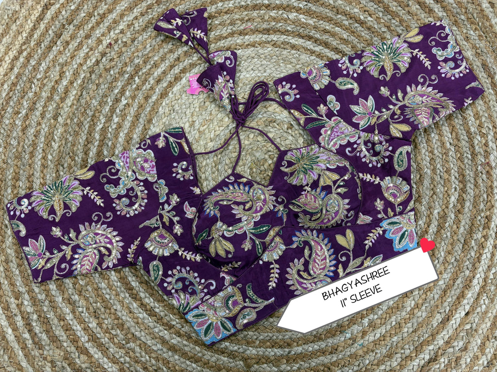 Designer Blouse – 1" Sleeve | XL (34–40 Bust)