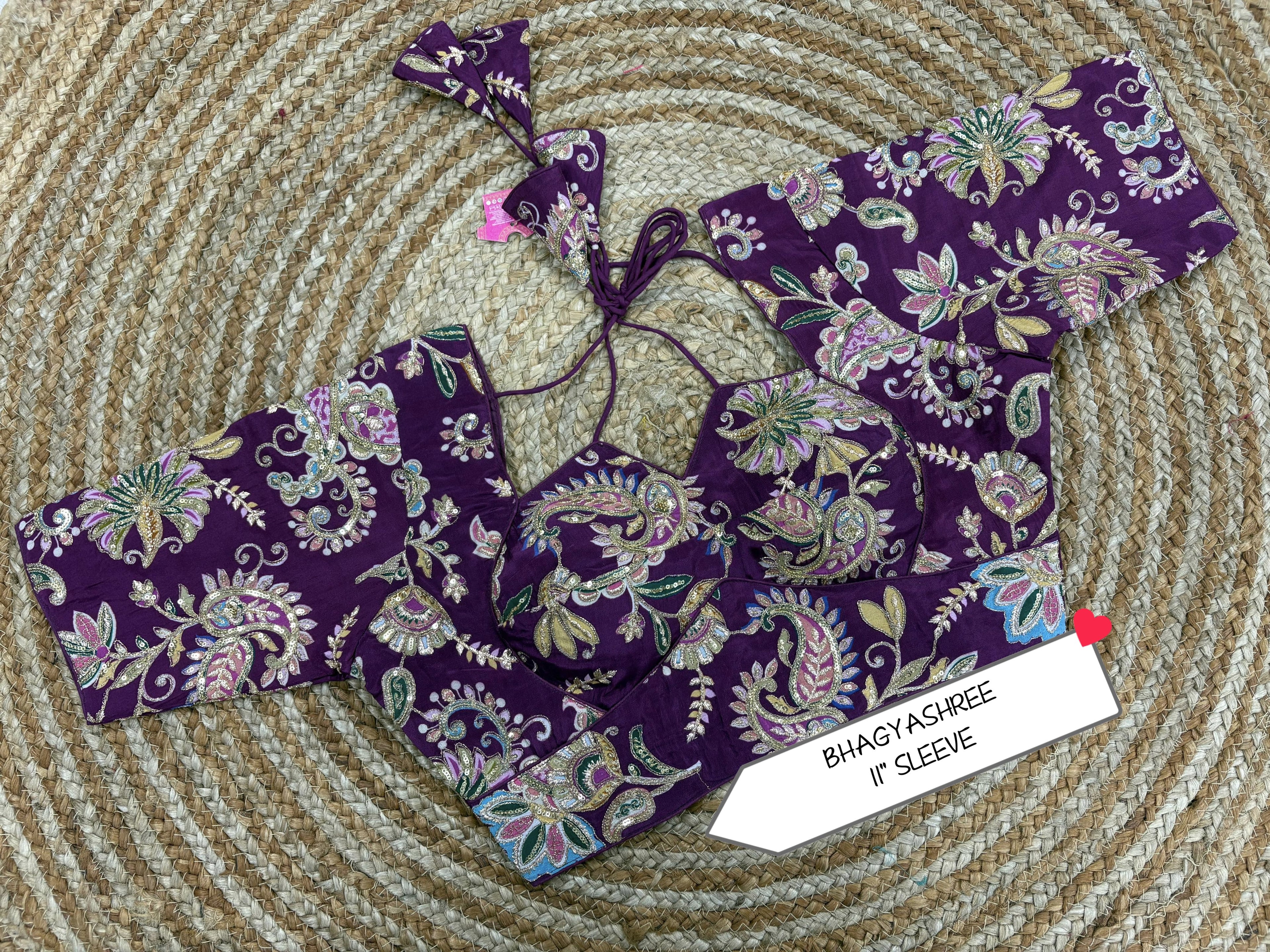 Designer Blouse – 1" Sleeve | XL (34–40 Bust)